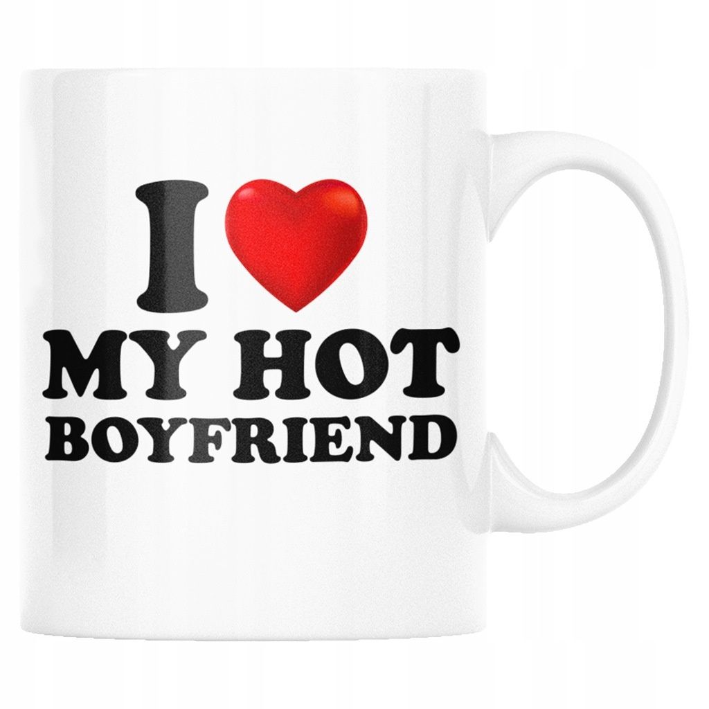zestaw prezent święta poduszka + kubek i love my hot boyfriend + pudeł