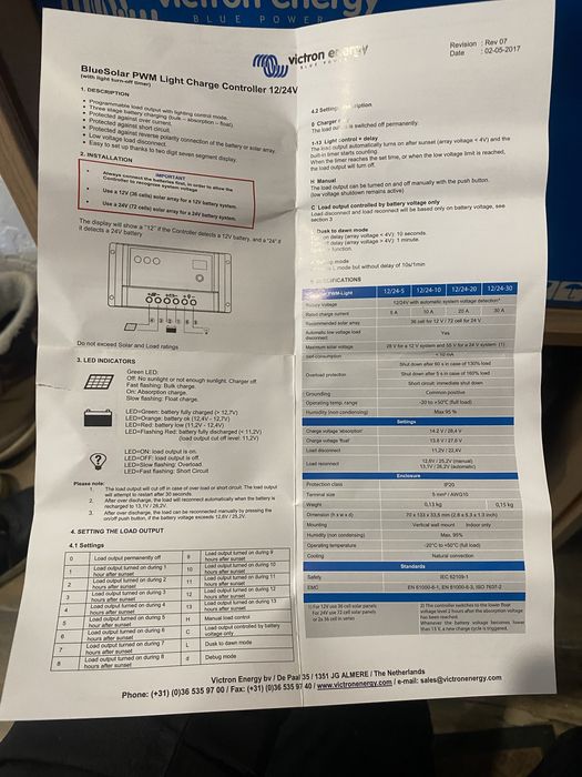 Контролер заряду Victron Energy 20А.  12/24v