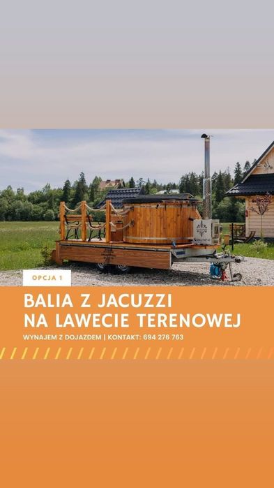 NOWOŚĆ 2xmobilna balia 16 osób impreza plenerowa jacuzzi sauna wynajmę