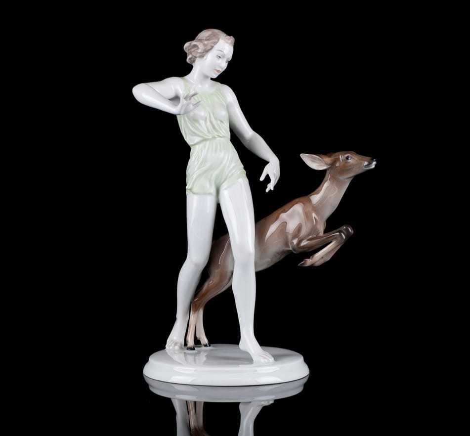 Rosenthal - figura kobieta z jeleniem ok.1957r.