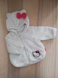 Gruba bluza biała futerko Hello Kitty kokardka kaptur 62 h&m