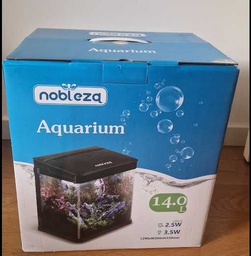 Aquário NOBLEZA 14L Novo, na caixa (kit completo com filtro e luz LED)