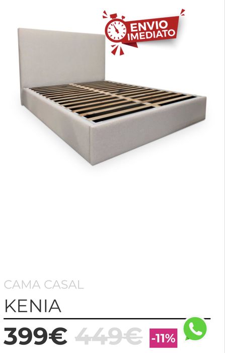 Cama estofada 160*200 com estrado