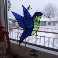 Koliber witraż Tiffany zawieszka na okno