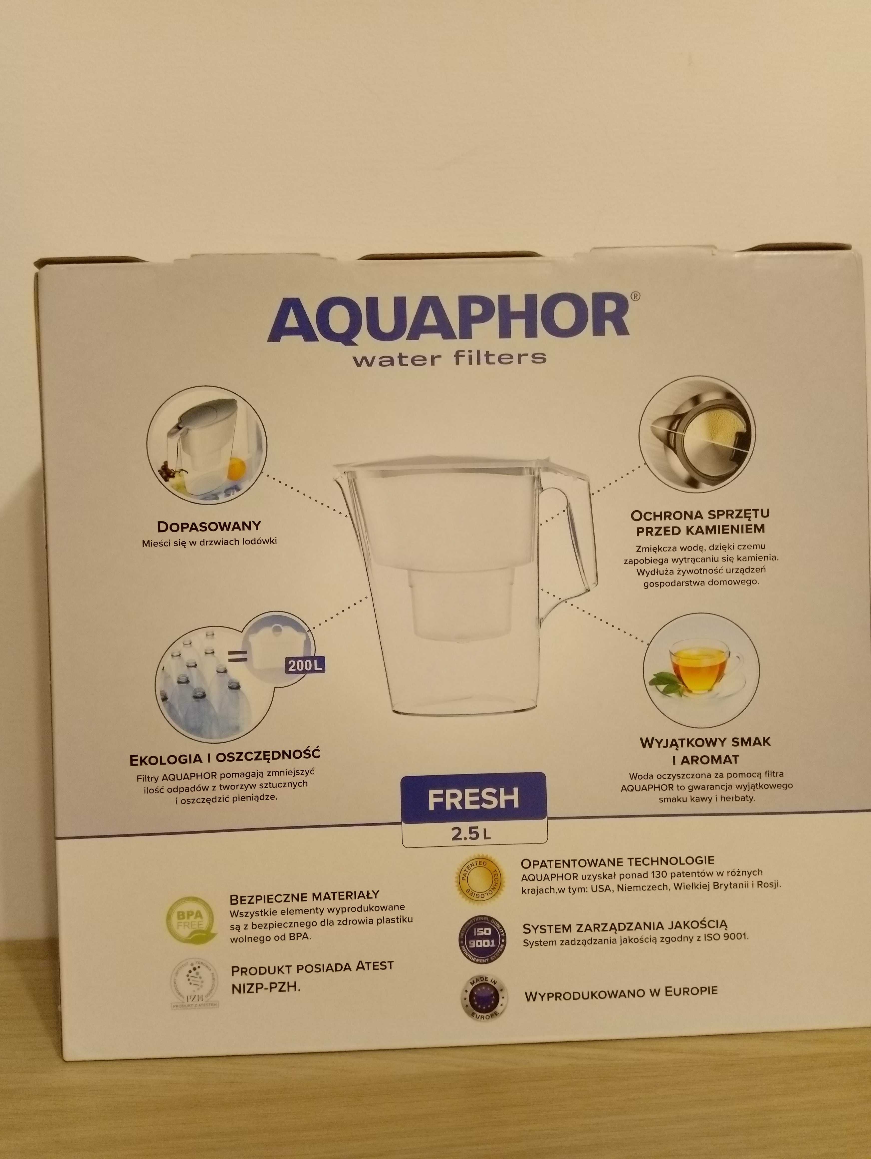 dzbanek filtrujący Aquaphor Fresh 2,5l z higieniczną otwieraną pokrywą