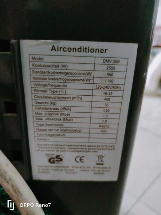 Klimatyzator pochłaniacz wilgoci osuszacz powietrza Model DMV-36B