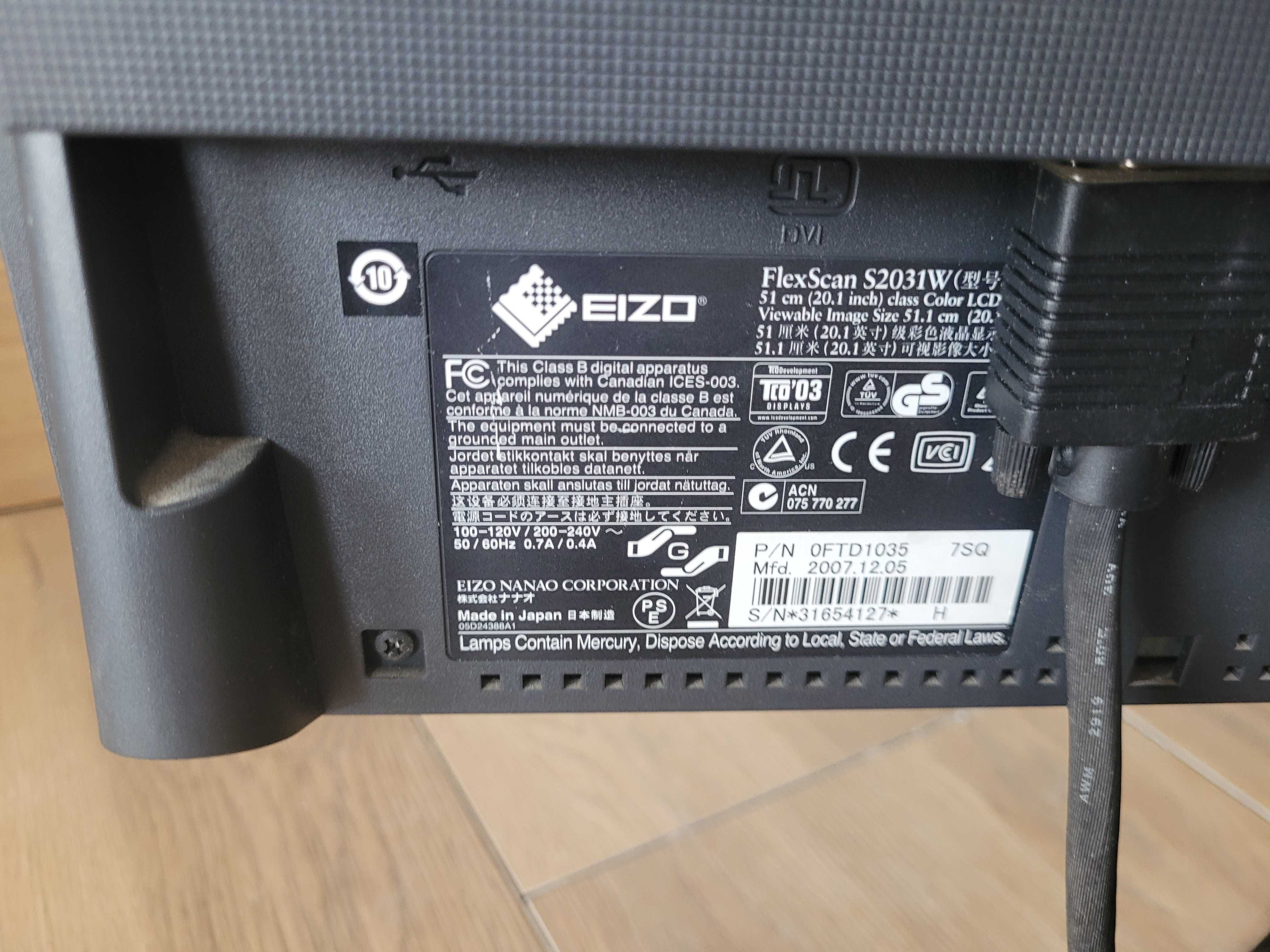 Monitor Eizio flex scan s2031w