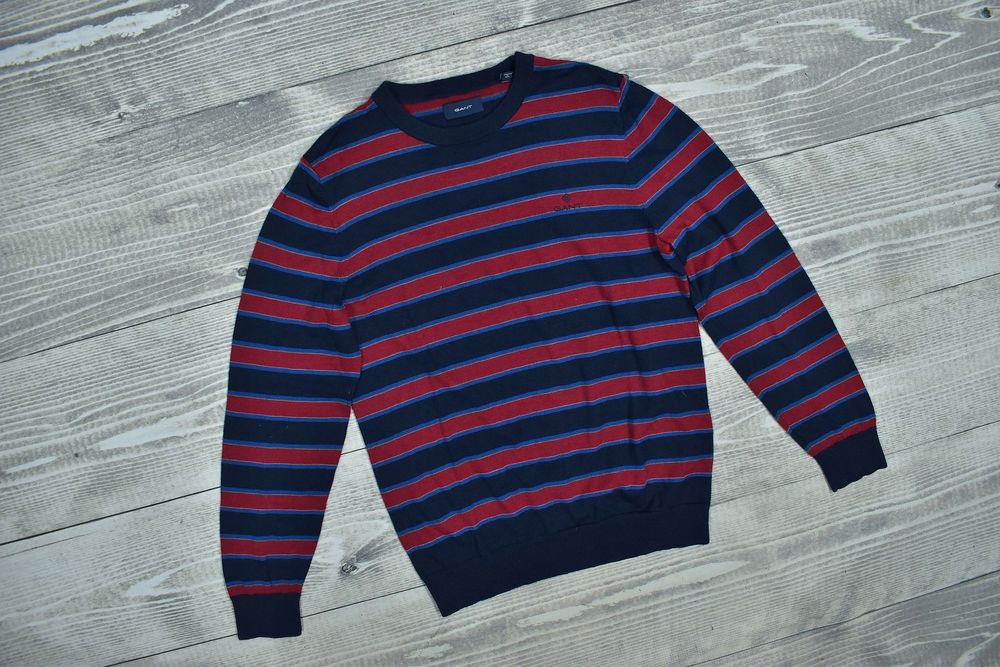 Gant Sweter Męski W Paski Z Wełny Merino M