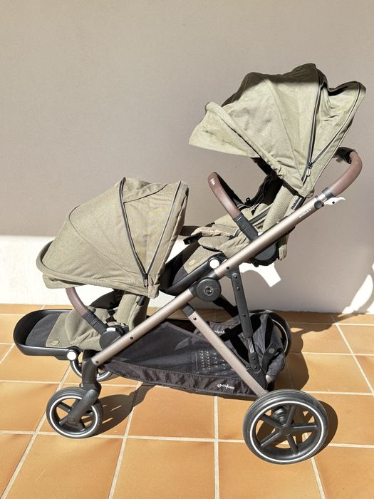 Carrinho duplo gemeos CYBEX  Gazelle S + Cesto: Como novo!