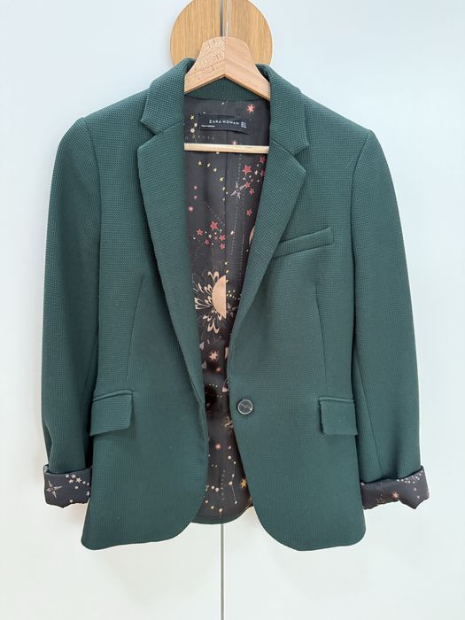 Zara piękna marynarka butelkowa zieleń