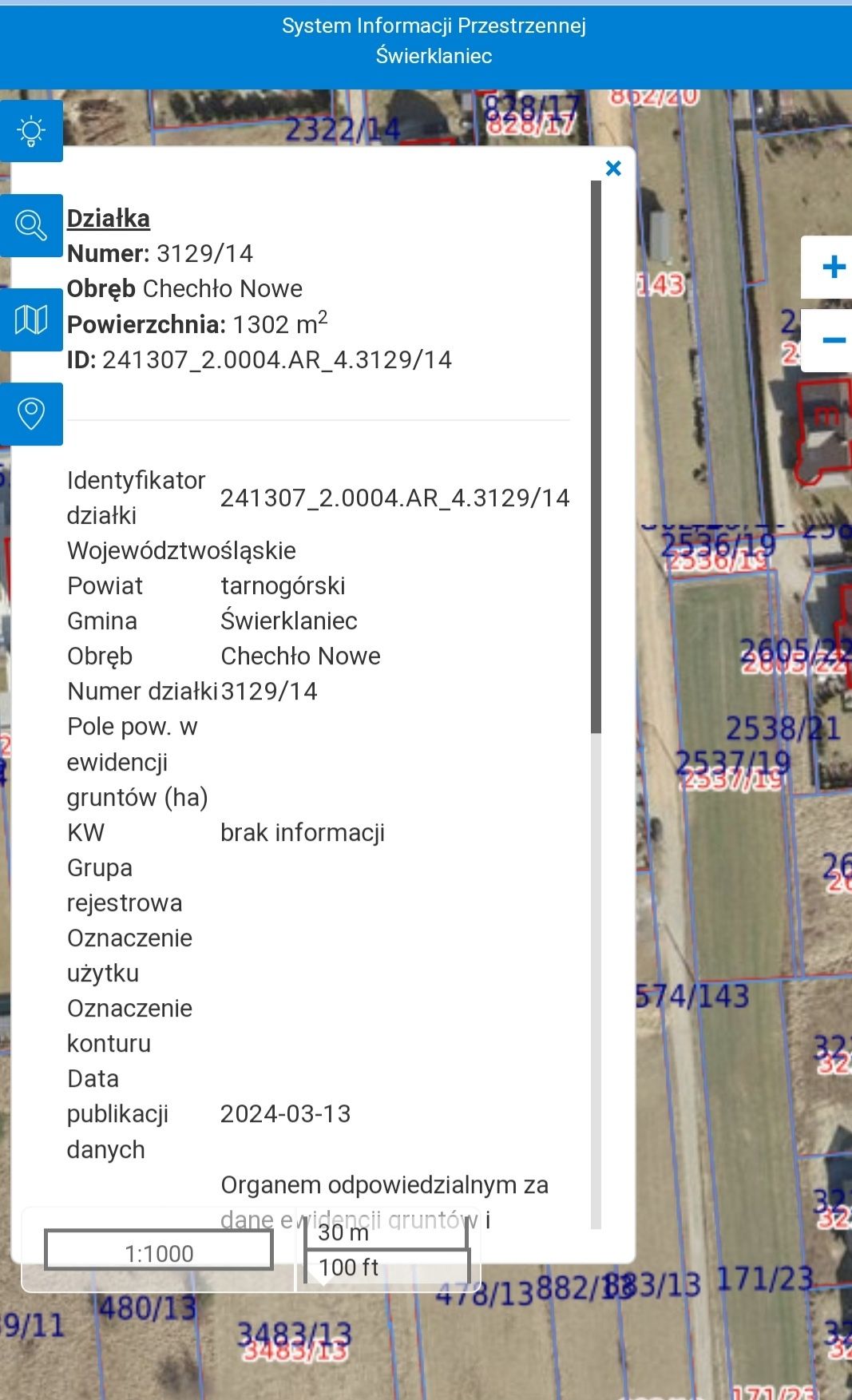 Działka budowlana Nowe Chechło 1302m²