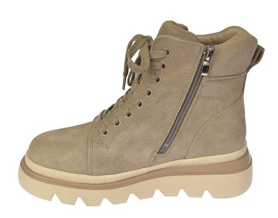 Śniegowce damskie skórzane ocieplane trapery camel B-3-1379 rozm. 40