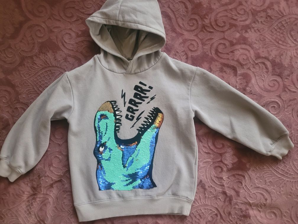 Bluza z kapturem H&M 122 dinozaur