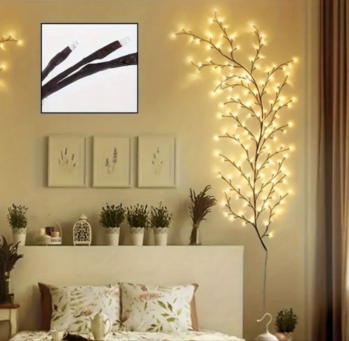 Декоративна led-гірлянда “гілка” 2.3 м, 8 режимів, USB, пульт