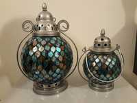 Conjunto de duas lamparinas decorativas
