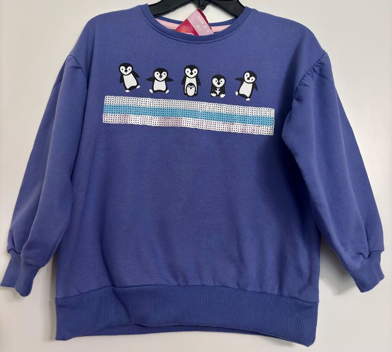 Zestaw bluza z cekinami, cekiny, leginsy  PINGWINKI, pingwiny