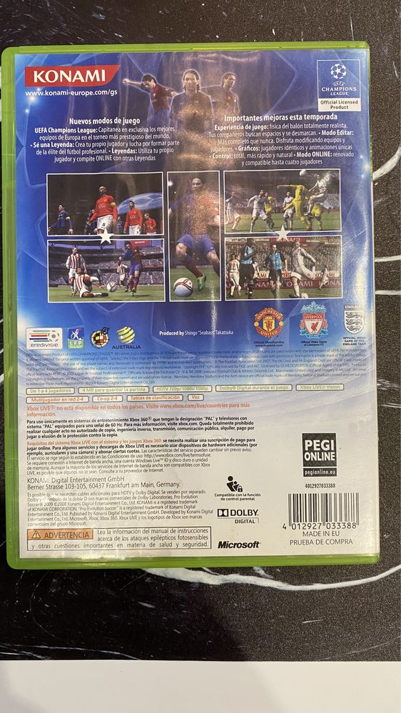 Gra PES 2009  XBOX 360 wersja językowa hiszpańska/włoska/portugalska