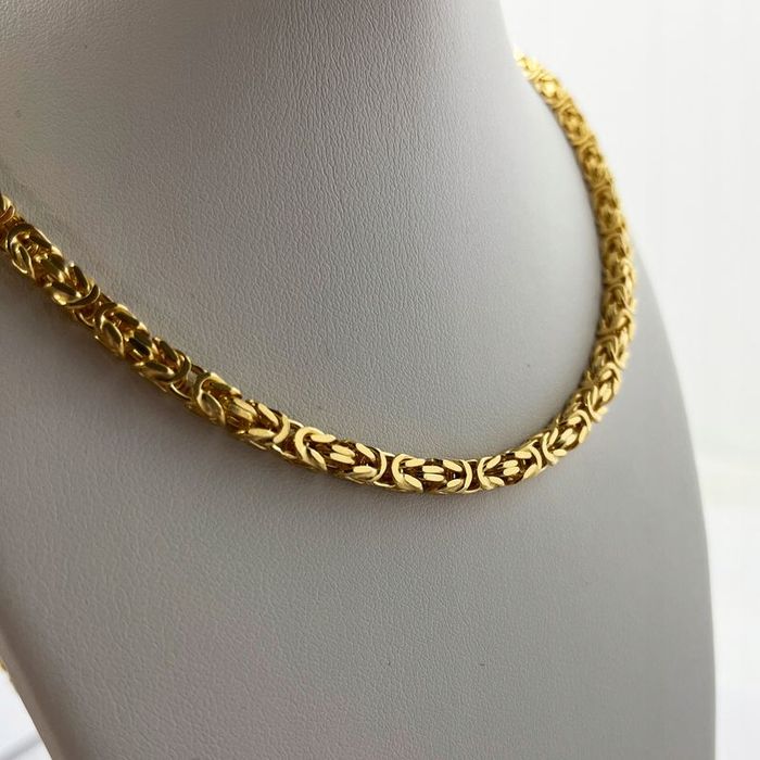 Złoty Łańcuszek Męski Splot Królewski Gruby / Szeroki Srebro 925 + Gra