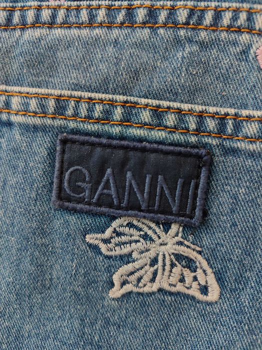 Шорти GANNI Butterfly Denim Shorts Blue