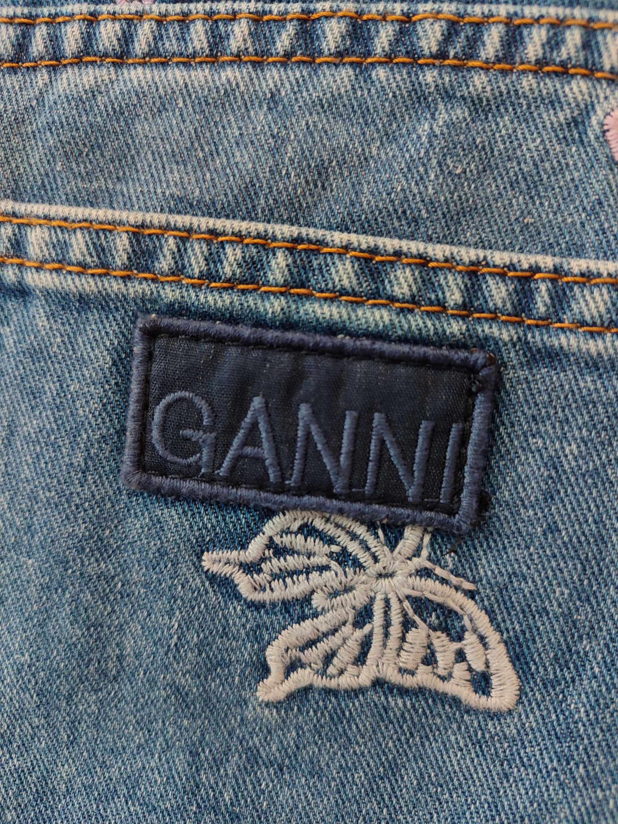 Шорти GANNI Butterfly Denim Shorts Blue