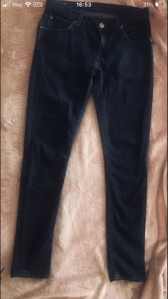 Spodnie jeansy rurki Lee 36/S