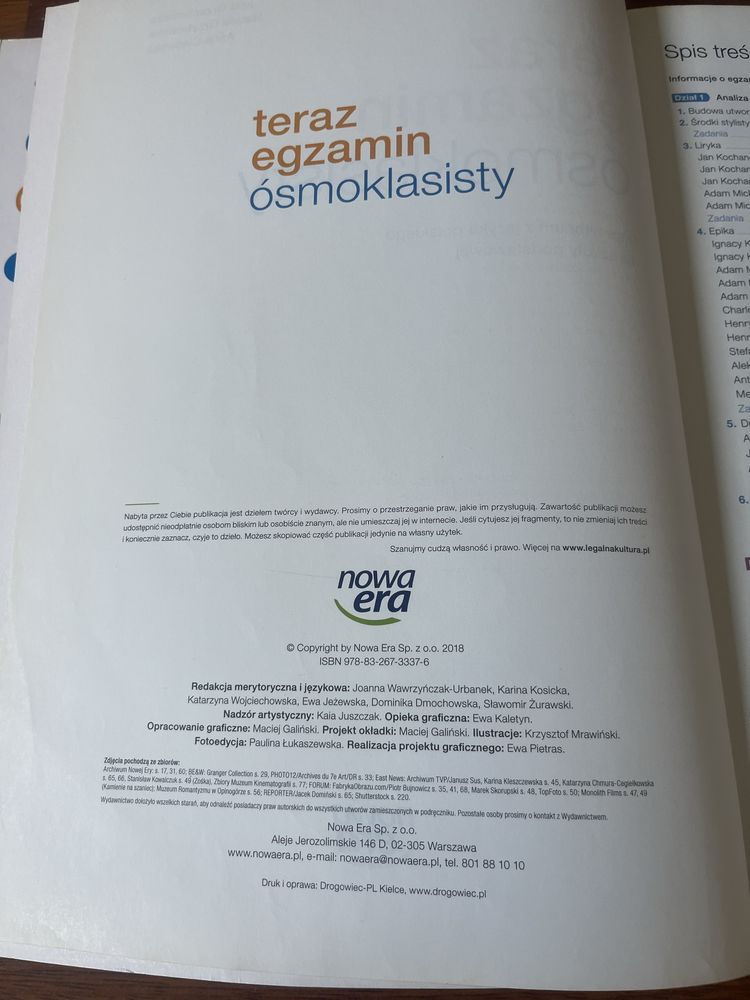 Teraz Egzamin ósmoklasisty 8 klasaPolski Matematyka Angielski Nowa Era