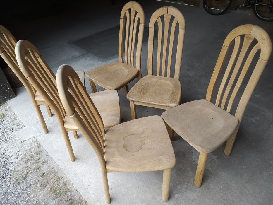 Stół dębowy + 6 krzeseł LITE DREWNO Komplet stół + 6 krzeseł