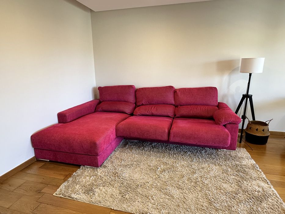 Sofá Chaise long modular + 2 assentos reclináveis/extensíveis