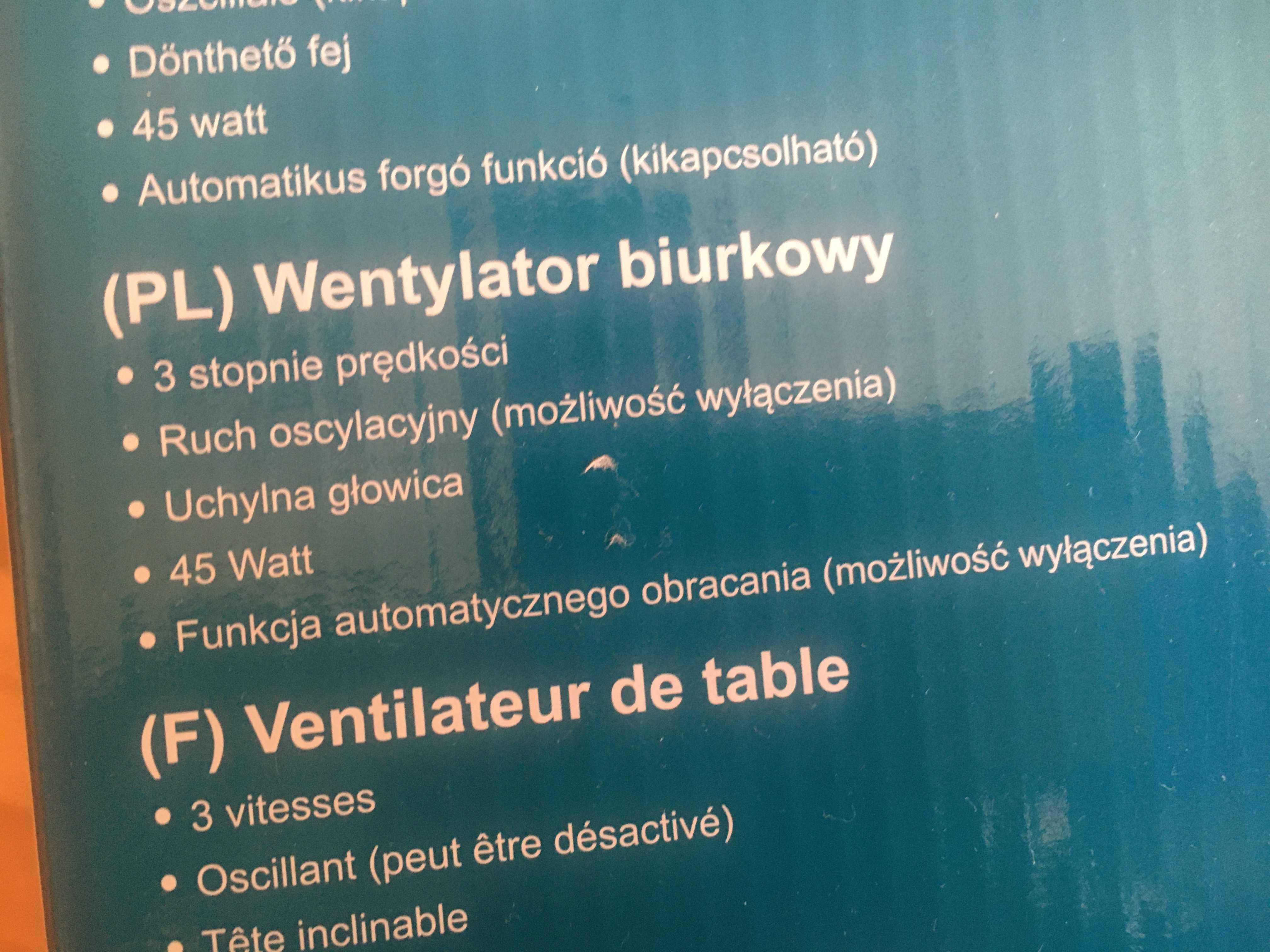 NOWY wentylator biurkowy 45W Lidl wiatrak