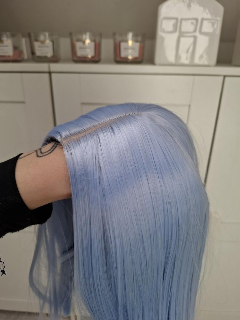 Peruka bob WIG jakość błękitna niebieska cosplay