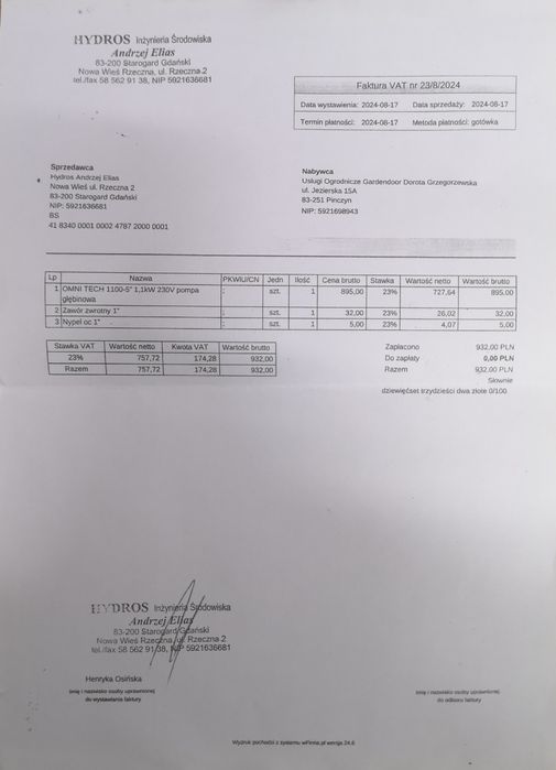 Pompa głębinowa omitech 1.1 kw