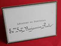 Marcador mesa c/menu Legação de Portugal Paris 1901 Rainha D Maria Pia