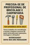 Procura-se profissional de bricolage e carpintaria
