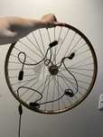 Lampa scienna kolo rowerowe loft loftowa handmade lampki