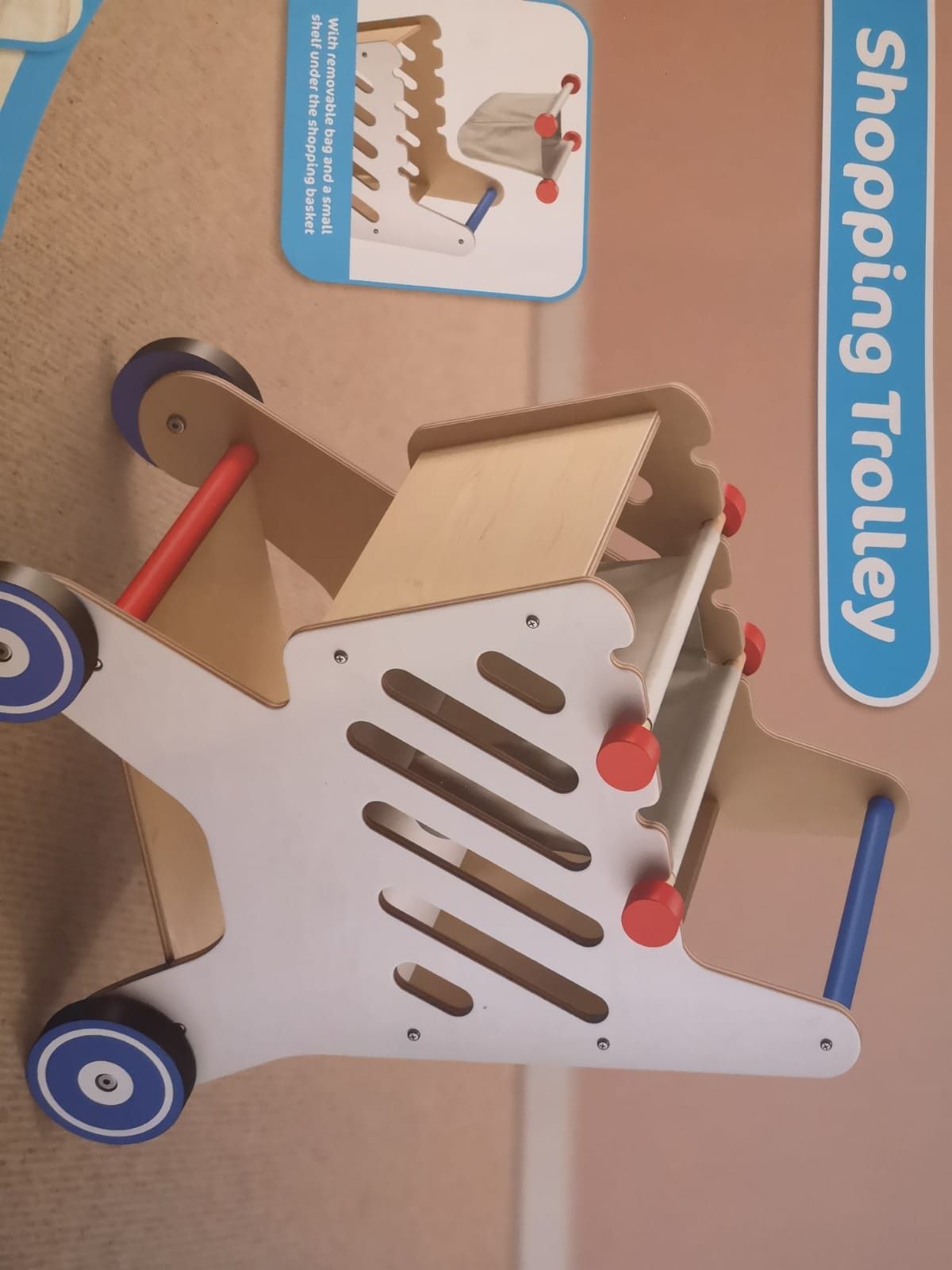 Wózek dla dziecka  sklepowy drewniany nowy na prezent Montessori