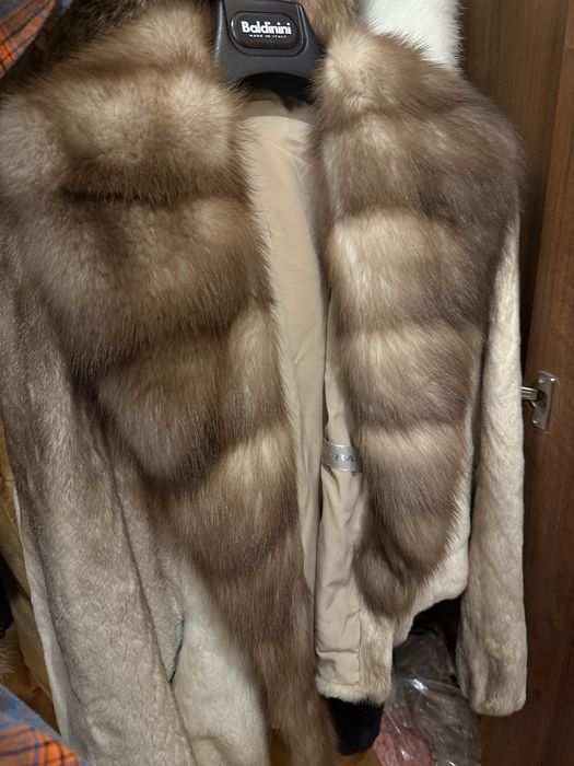 Шуба норка з соболем натуральна