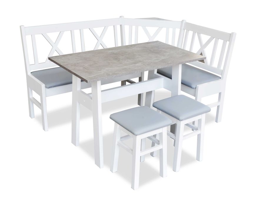 Narożnik rogówka do kuchni biały krzyże