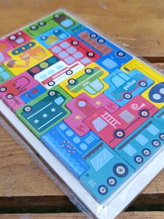 Дерев’яний пазл-вкладка «Машинки» для дітей.Розвиваюча іграшка