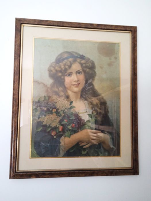 Quadro original de loja anos 70 com o tema Inverno