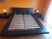 Cama Casal Tatimi Shiro - Interforma em Carvalho + Mesas Cabeceiras