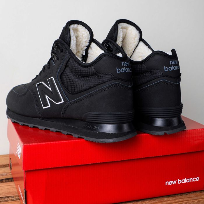 (1630) Зимові кросівки черевики New Balance 574 чорні (41-46) nb NB нб