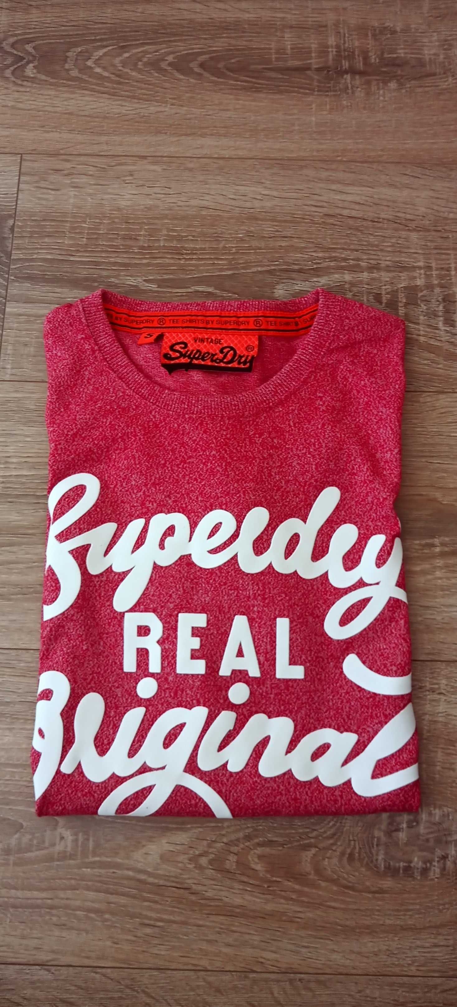 T-shirt z krótkim rękawem czerwony męski S Superdry