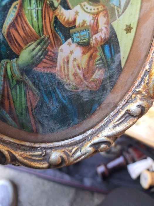 Ładny stary obraz Matki Boskiej Czestochowskiej