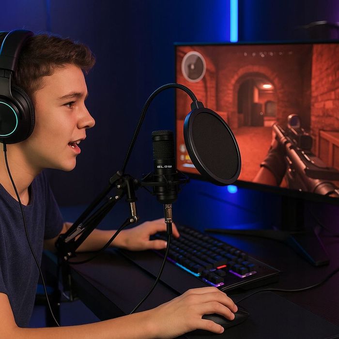 Mikrofon Do Komputera Gamingowy Pojemnościowy Studyjny Statyw Usb fv