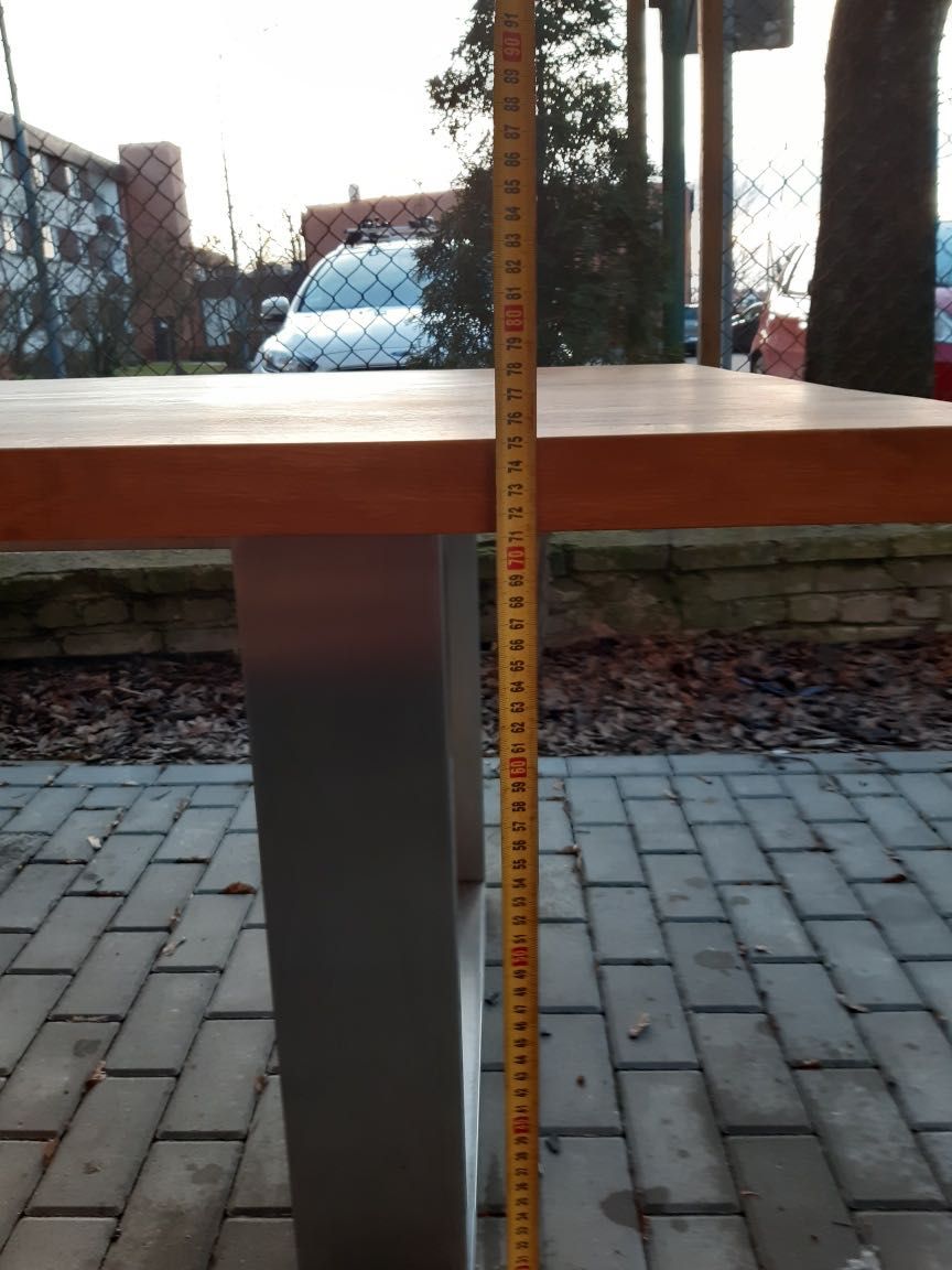 Stół dębowy 250x100 - nowoczesny, loft, metalowe nogi