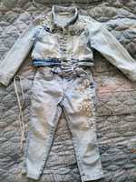 Джинсовий костюм, джинсовий комплект на дівчинку 104