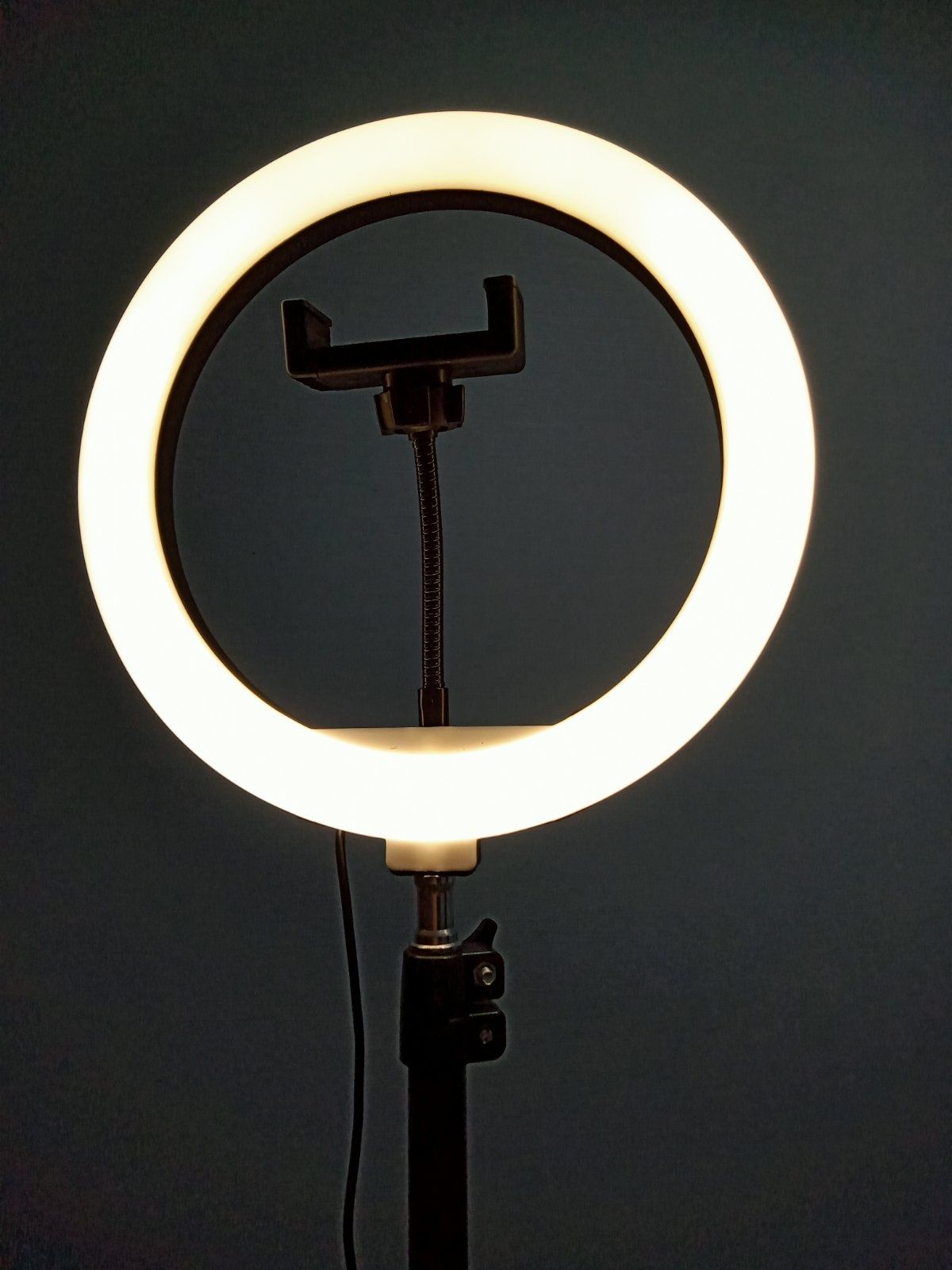 Професійна кільцева світлодіодна LED лампа 26см 12Вт зі штативом 210см