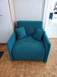 Sofa amerykanka turkusowa 93 cm LEO