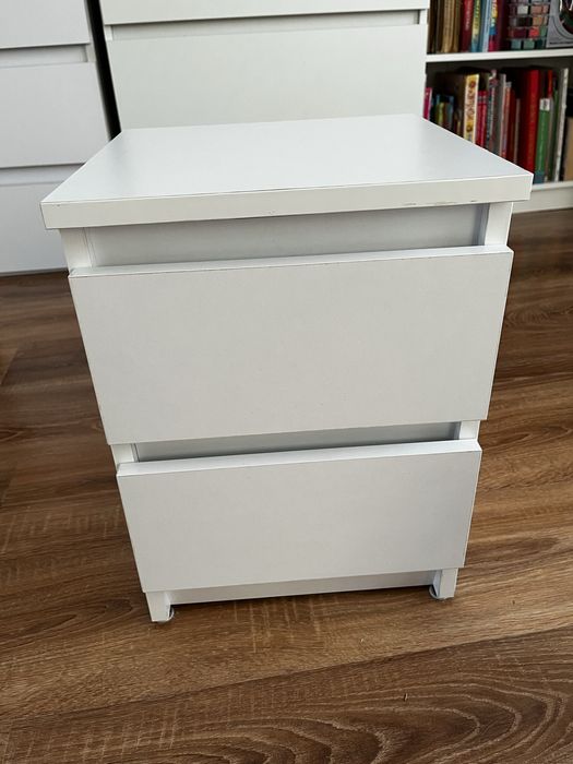 Szafka półka nocna z szufladami biała