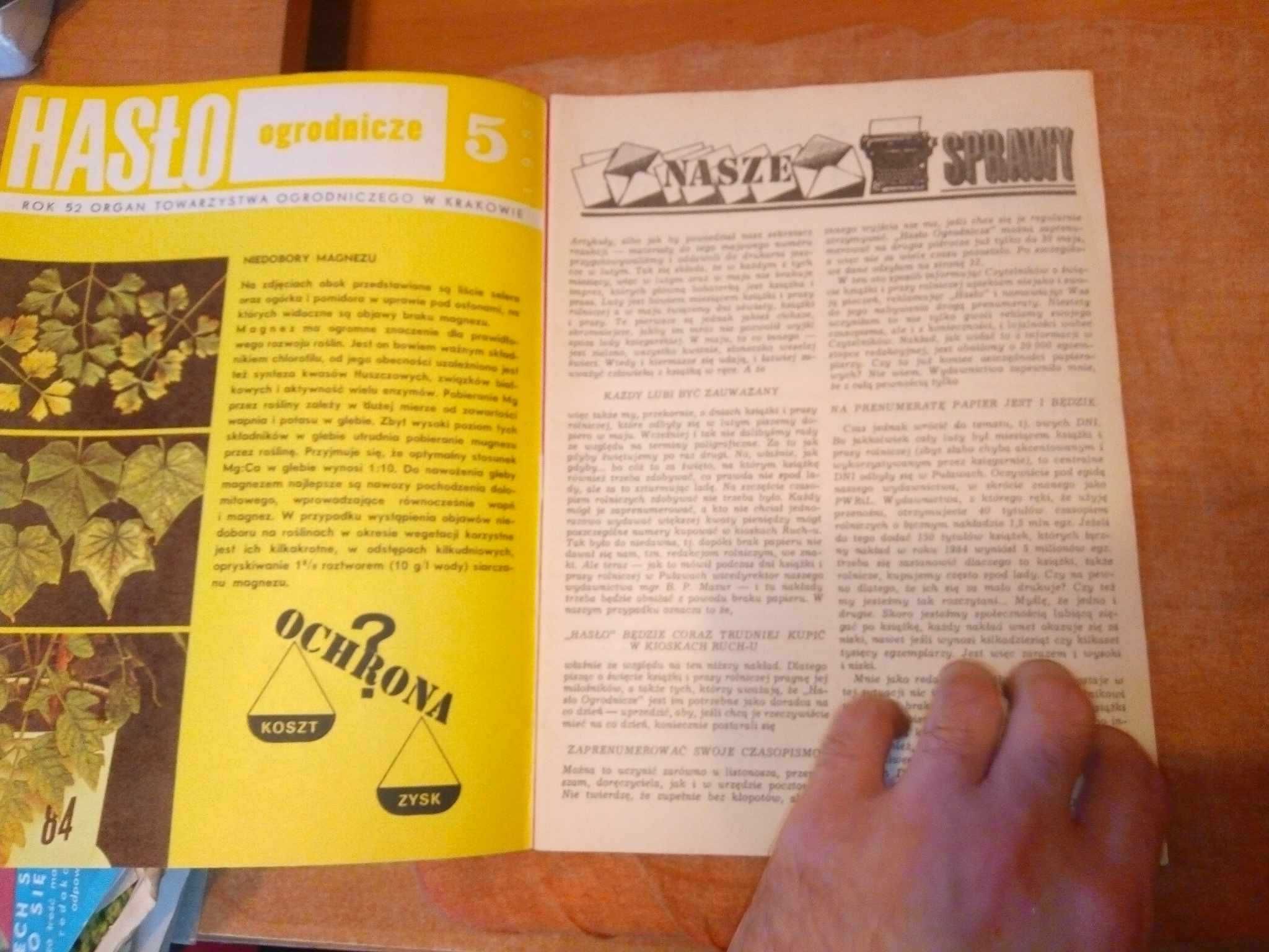 Hasło ogrodnicze miesięcznik 5 1985 ogrodniczy gazeta czasopismo